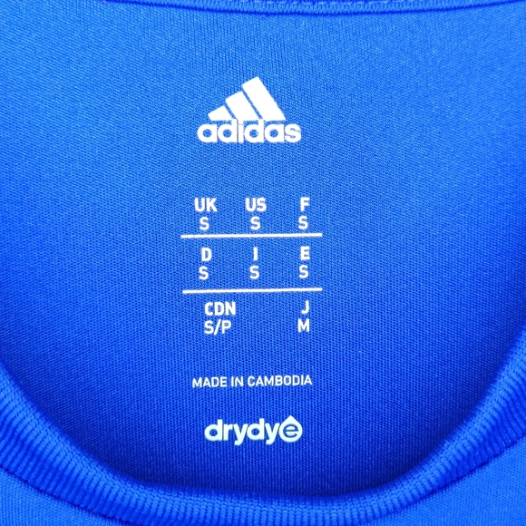 ADIDAS BLUE/WHITE STRIPE WOMEN'S SOCCER JERSEY TEE EUC SMALL - Picture 9 of 10